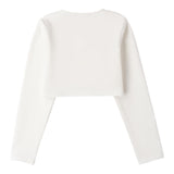 Sarabanda Coprispalle Tinta Unita con Bottone Brillantini per Bambina 0B455 BIANCO SARABANDA 