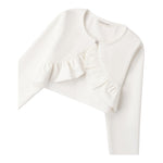 Sarabanda Coprispalle Tinta Unita con Bottone Brillantini per Bambina 0B455 BIANCO SARABANDA 