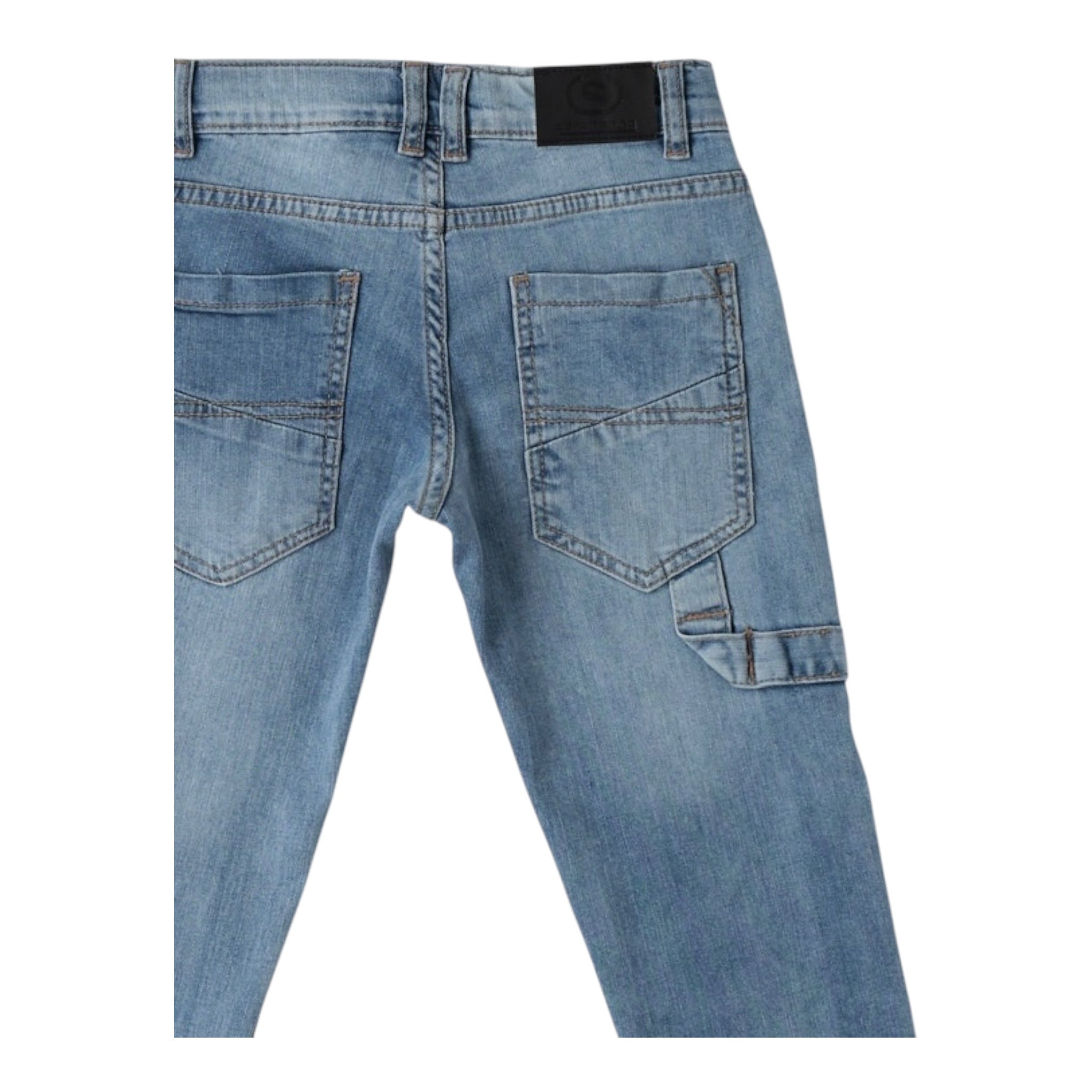 Sarabanda Jeans Tinta Unita con Girovita Regolabile per Bambino 0B752 AZZURRO SARABANDA 