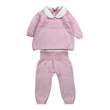 Scaldacuore Completo 2 Pezzi Maglia-Pantalone Tinta Unita per Neonata PS06PANTPE24 ROSA SCALDACUORE 