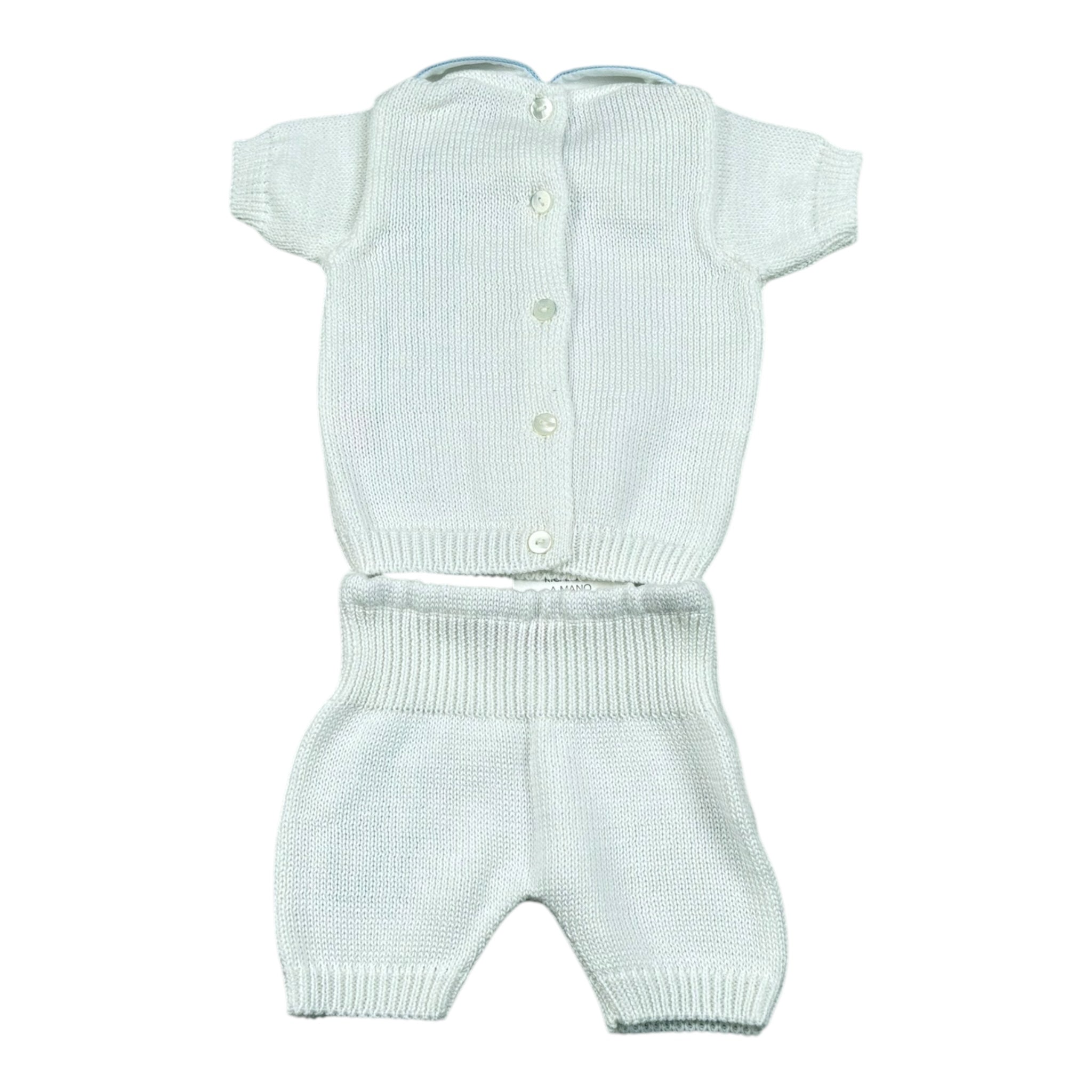 Scaldacuore Completo 2 Pezzi T-Shirt-Bermuda In Maglia per Neonato PS09PCORP24 BIANCO SCALDACUORE 