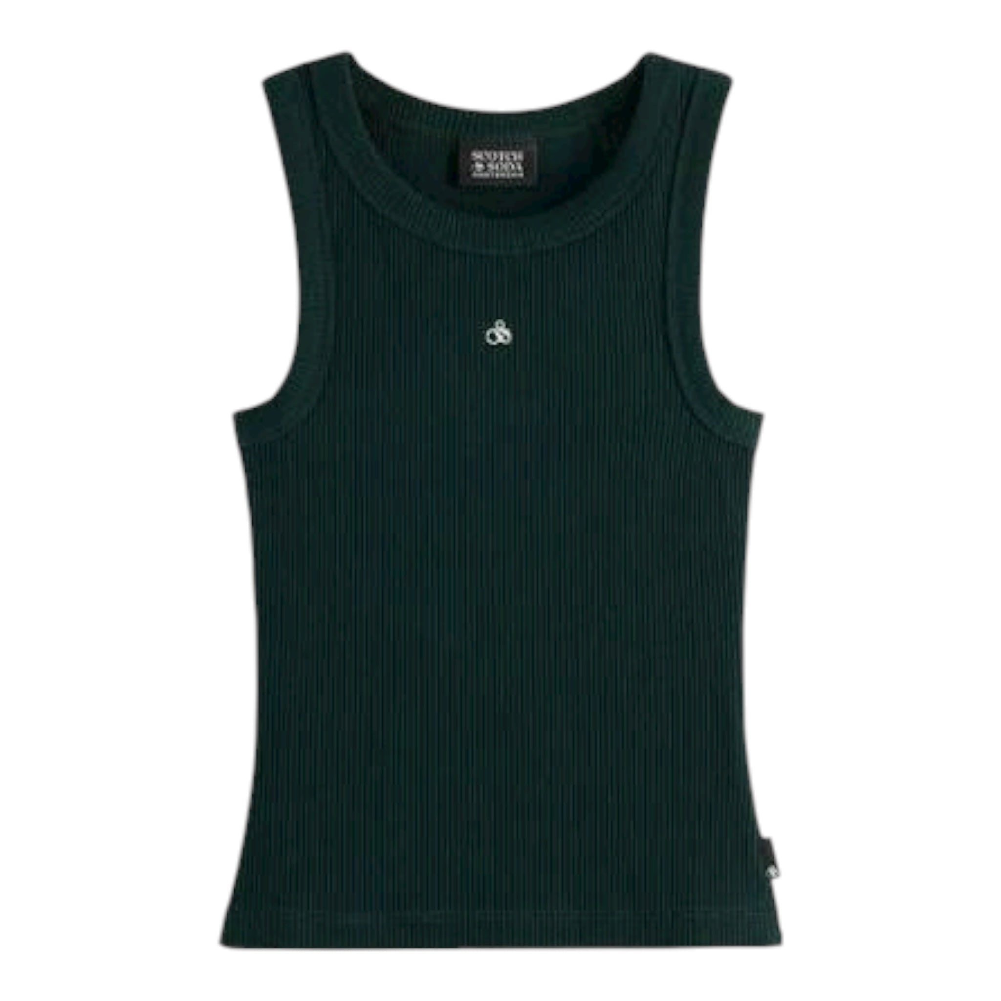 Scotch & Shrunk Canotta Tinta Unita A Costine per Bambino 179371 VERDE SCOTCH & SHRUNK 