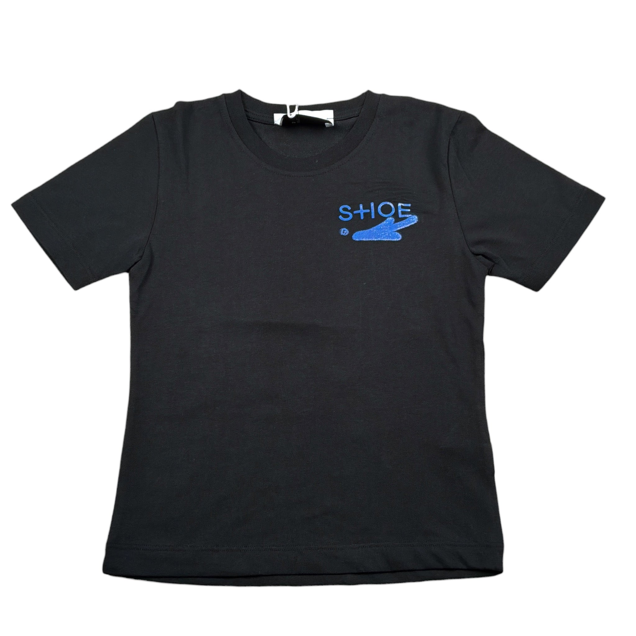 Shoe T-Shirt Girocollo tinta unita con Logo Nero per Bambino SHSS25B102 NERO SHOE 