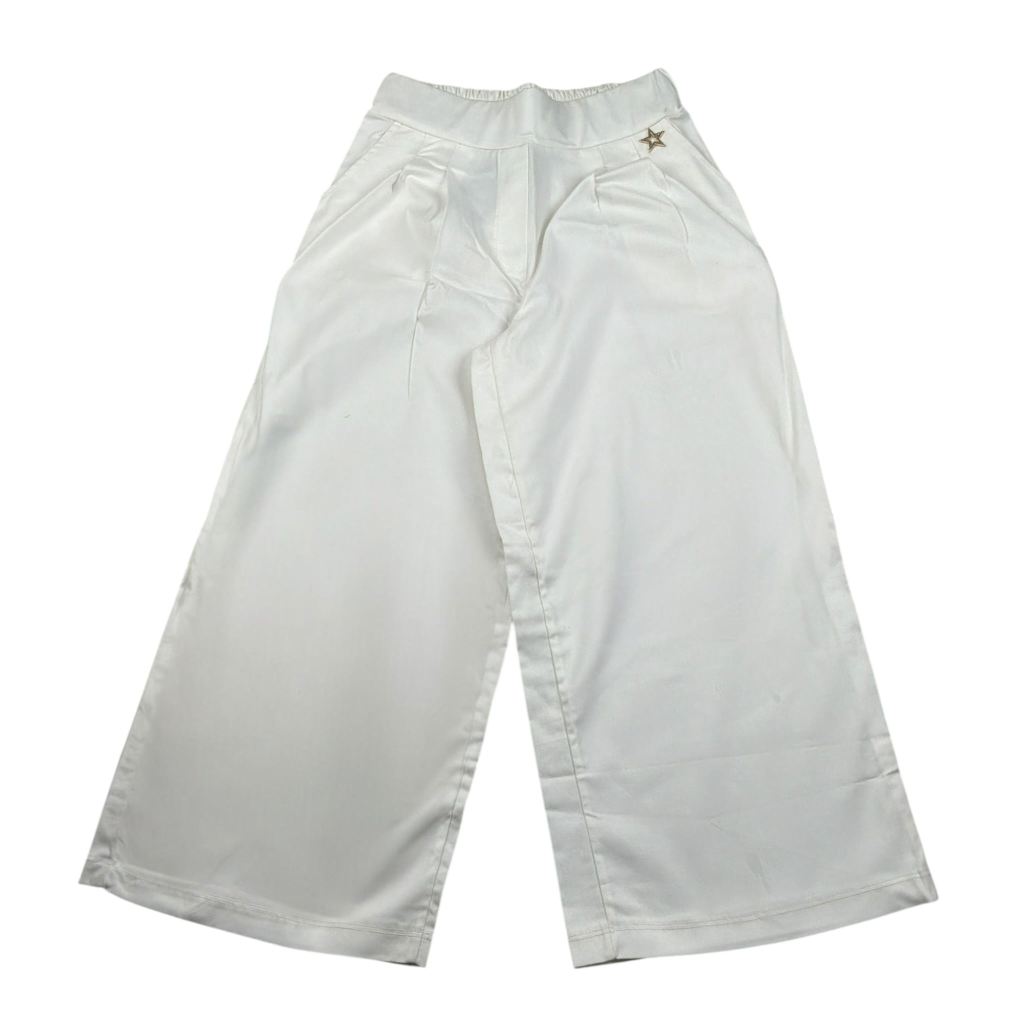 Shopart Pantalone Modello Palazzo tinta unita Bianco per Bambina 023993 BIANCO SHOPART 