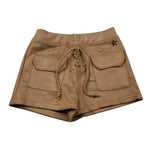 Shopart Short tinta unita In Camoscio Marrone per Bambina RIRIRI MARRONE SHOPART 