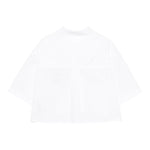 Simonetta Camicia Mezza Manica Tinta Unita con Cuore per Bambina SW5A31 BIANCO SIMONETTA 