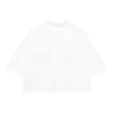 Simonetta Camicia Mezza Manica Tinta Unita con Cuore per Bambina SW5A31 BIANCO SIMONETTA 