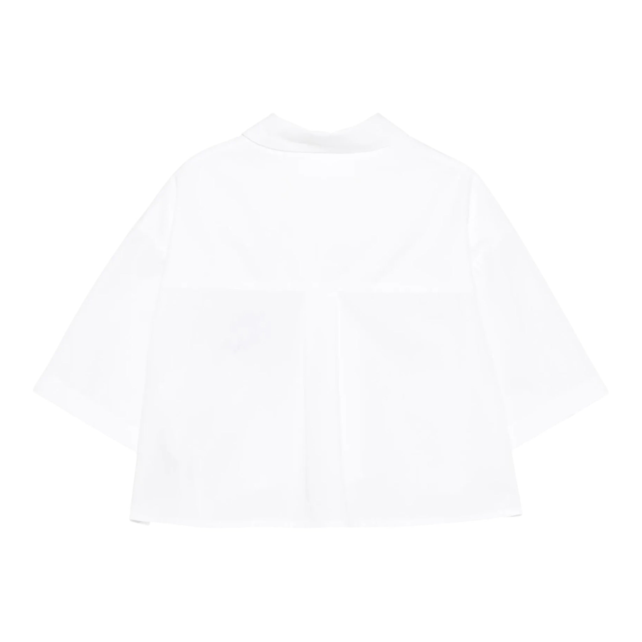 Simonetta Camicia Mezza Manica Tinta Unita con Cuore per Bambina SW5A31 BIANCO SIMONETTA 