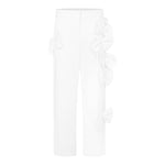 Simonetta Pantalone Tinta Unita con Fiocchi per Bambina SW6A91 BIANCO SIMONETTA 