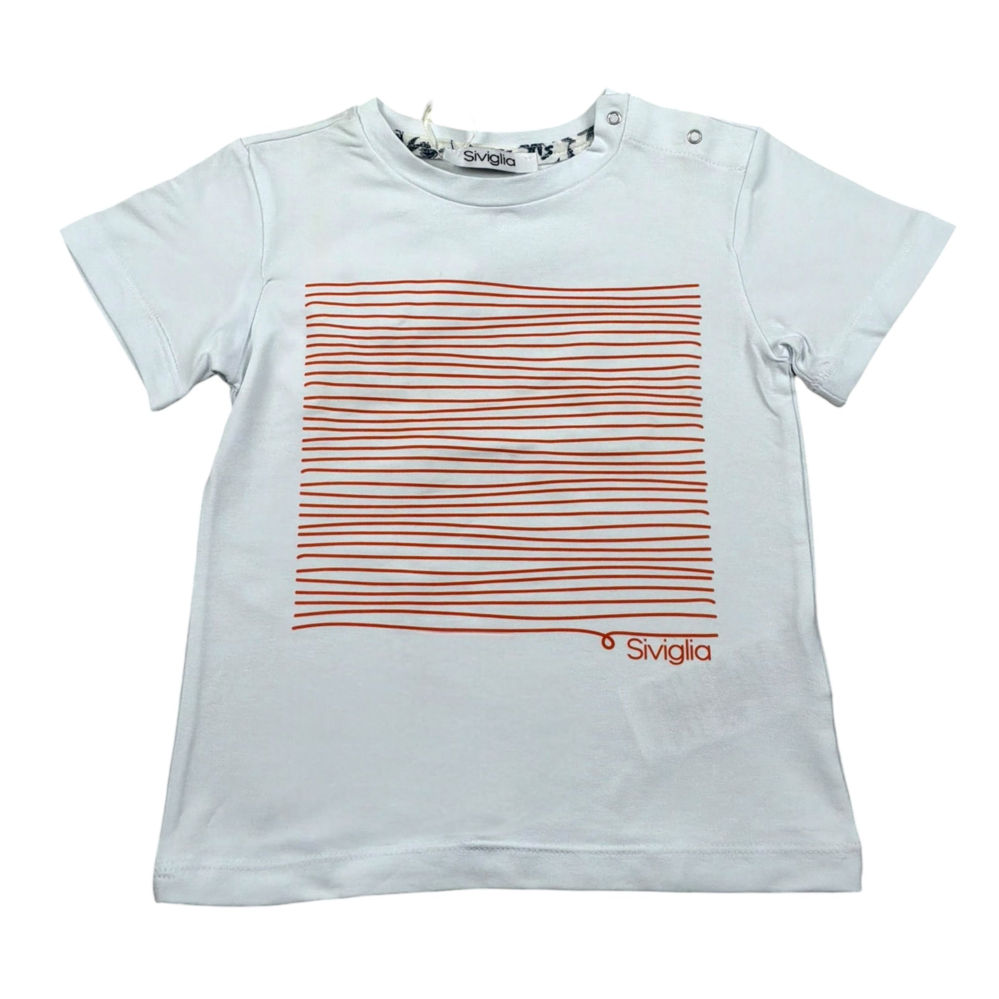 Siviglia T-Shirt Girocollo Tinta Unita con Stampa per Neonato SVNTS17283 BIANCO SIVIGLIA 