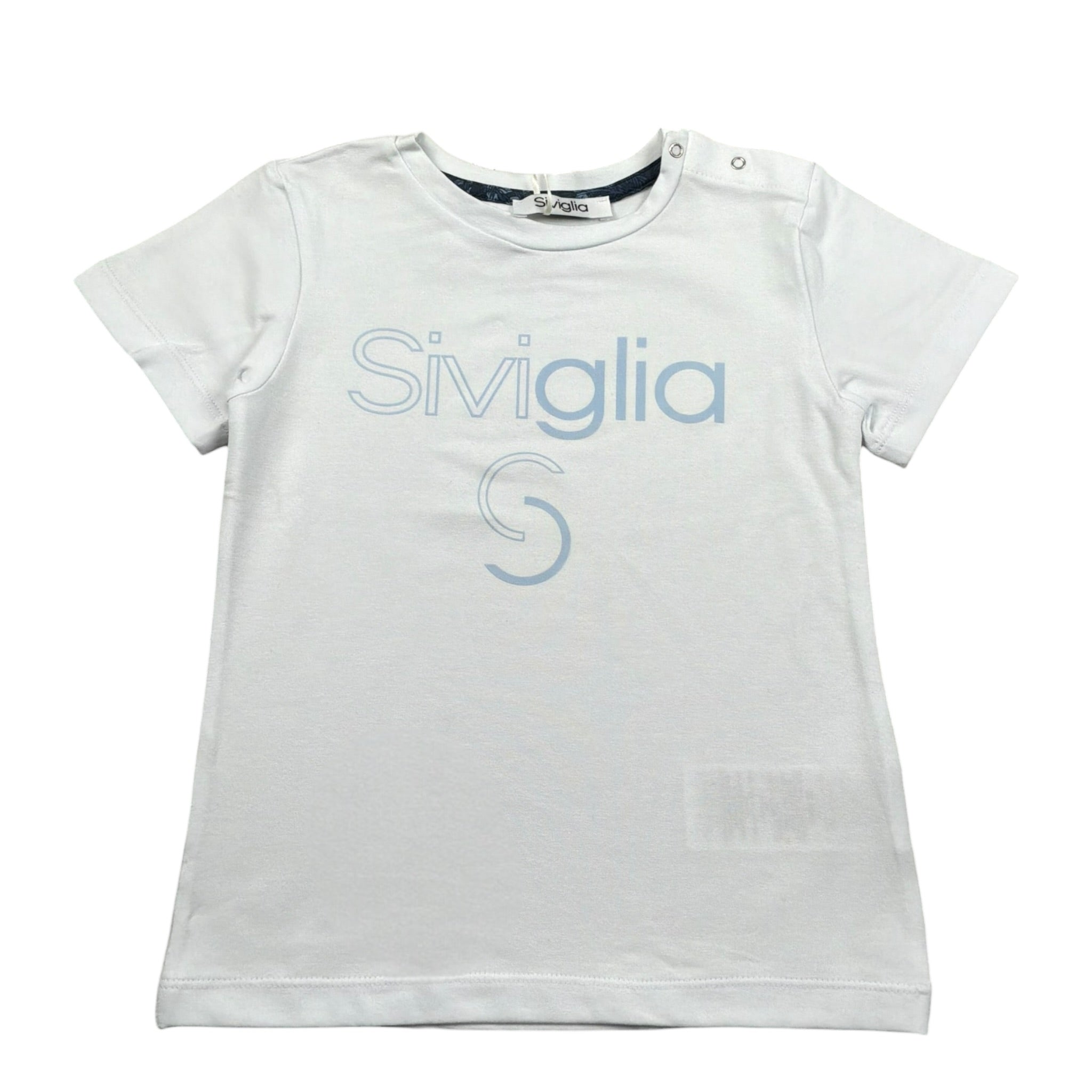 Siviglia T-Shirt Girocollo Tinta Unita con Stampa per Neonato SVNTS17286 BIANCO SIVIGLIA 