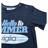 Siviglia T-Shirt Girocollo Tinta Unita con Stampa per Neonato SVNTS17290 BLU SIVIGLIA 