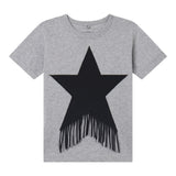 Stella Mccartney T-Shirt Girocollo Tinta Unita con Stampa per Bambina TV8C91 GRIGIO STELLA McCARTNEY 