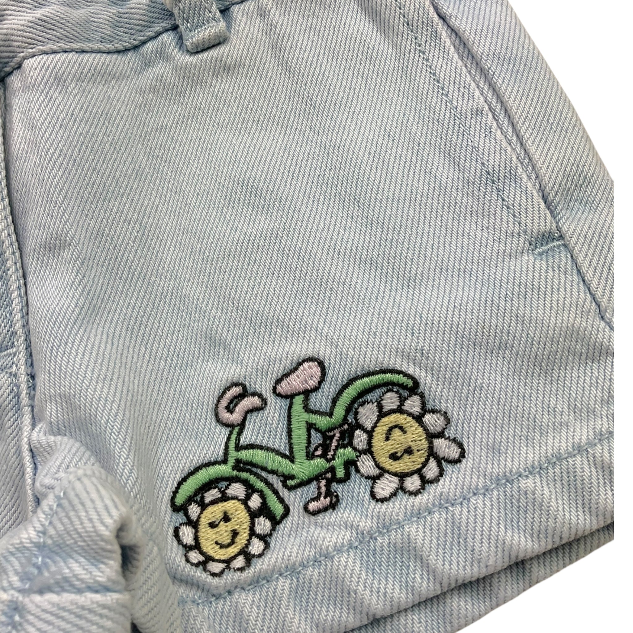 Stella Mccartney Short In Denim Tinta Unita con Girovita Regolabile per Bambina TW6A09 AZZURRO STELLA McCARTNEY 