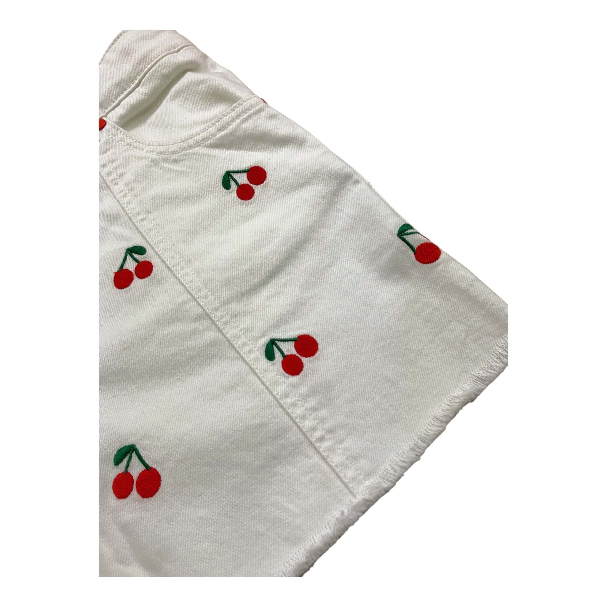Stella Mccartney Short Tinta Unita con Girovita Regolabile E Stampa Ciliegie per Bambina TW6B80 BIANCO STELLA McCARTNEY 