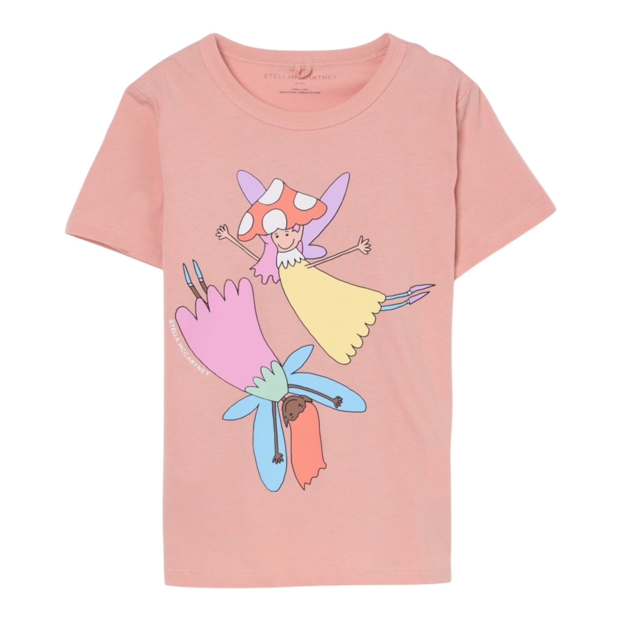 Stella Mccartney T-Shirt Girocollo Tinta Unita con Stampa per Neonata TW8A31N ROSA STELLA McCARTNEY 