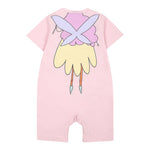 Stella Mccartney Pagliaccetto Mezza Manica Tinta Unita con Stampa per Neonata TWA021 ROSA STELLA McCARTNEY 