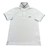 Sun68 Polo Mezza Manica Tinta Unita con Logo per Bambino A34313 BIANCO SUN68 