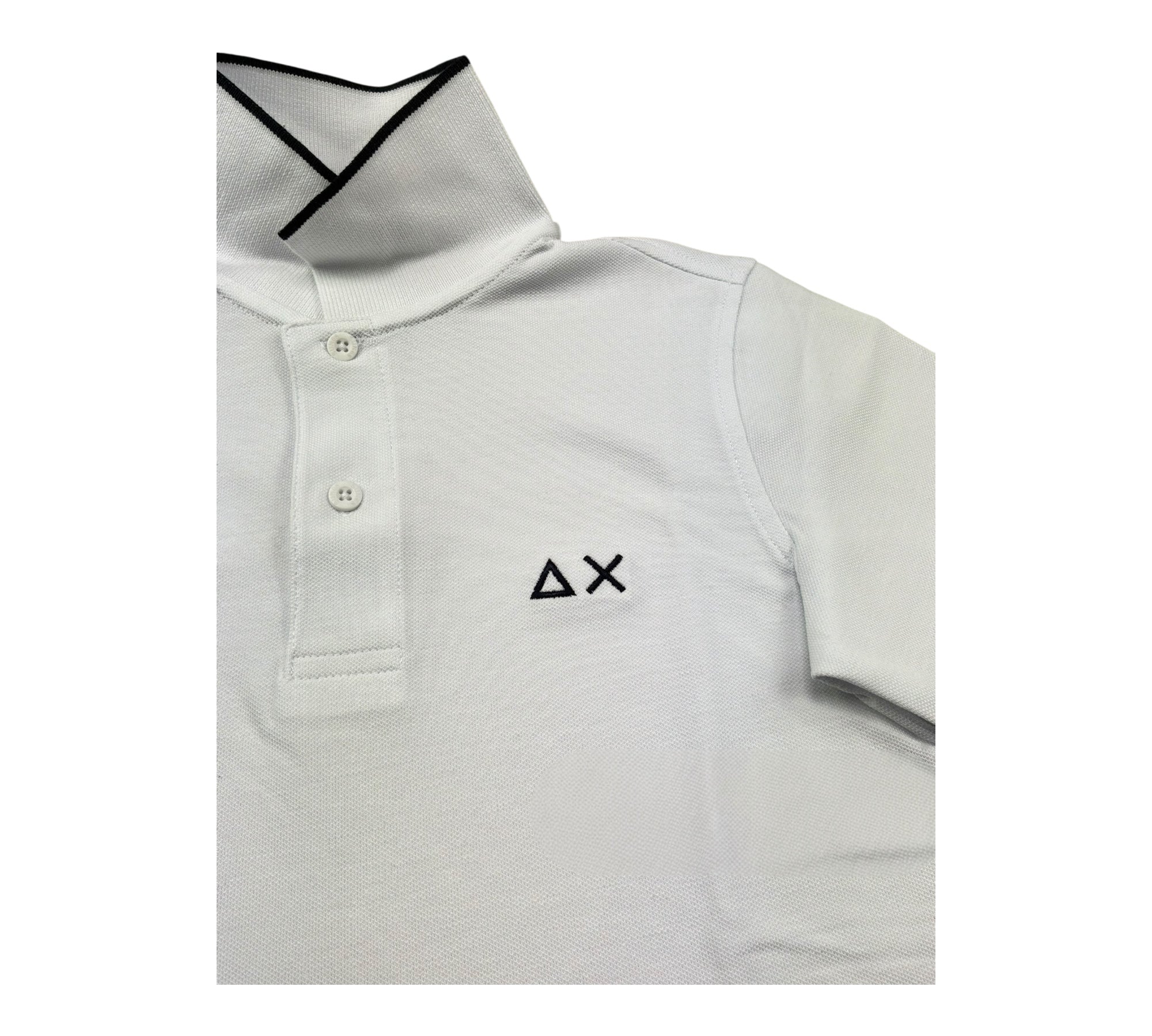 Sun68 Polo Mezza Manica Tinta Unita con Logo per Bambino A34313 BIANCO SUN68 