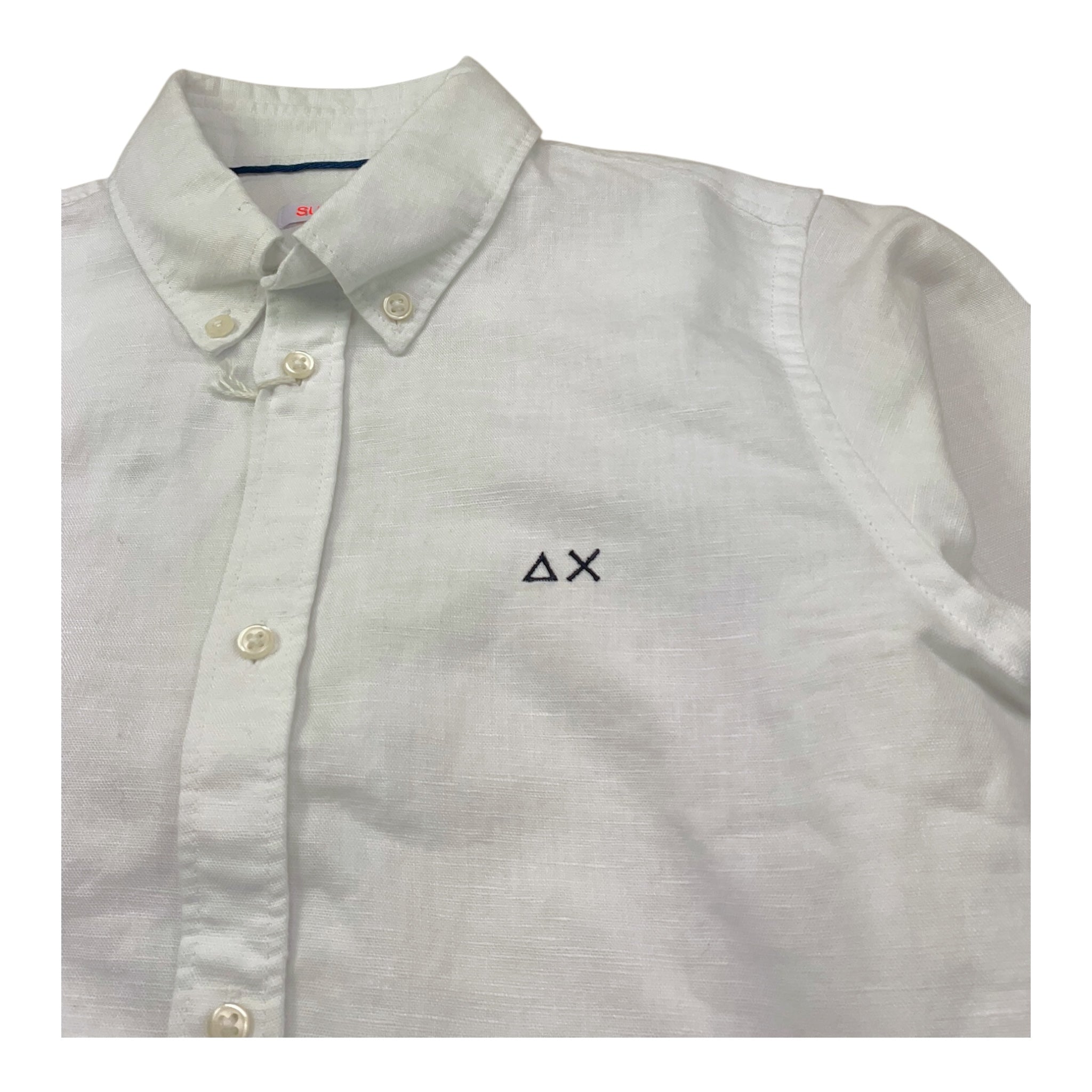 Sun68 Camicia Tinta Unita con Logo per Bambino CPS35305 BIANCO SUN68 