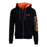 Sun68 Felpa con Zip E Cappuccio Tinta Unita con Stampa per Bambino F32312 NERO SUN68 