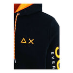 Sun68 Felpa con Zip E Cappuccio Tinta Unita con Stampa per Bambino F32312 NERO SUN68 