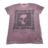 Sunday School Teacher T-Shirt Mezza Manica tinta unita con Stampe Rosa per Bambino TBS ROSA SUNDAY SCHOOL TEACHER 