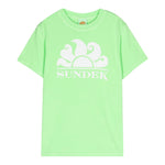 Sundek T-Shirt Girocollo Tinta Unita con Logo per Bambino B021TEJ78TC VERDE SUNDEK 
