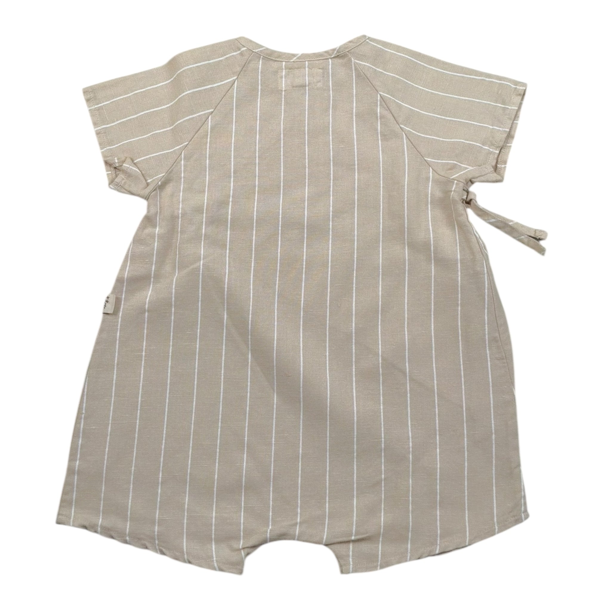 Teddy E Minou Pagliaccetto Mezza Manica Tinta Unita con Fantasia A Righe per Neonata E24TU024L6010 BEIGE TEDDY E MINOU 