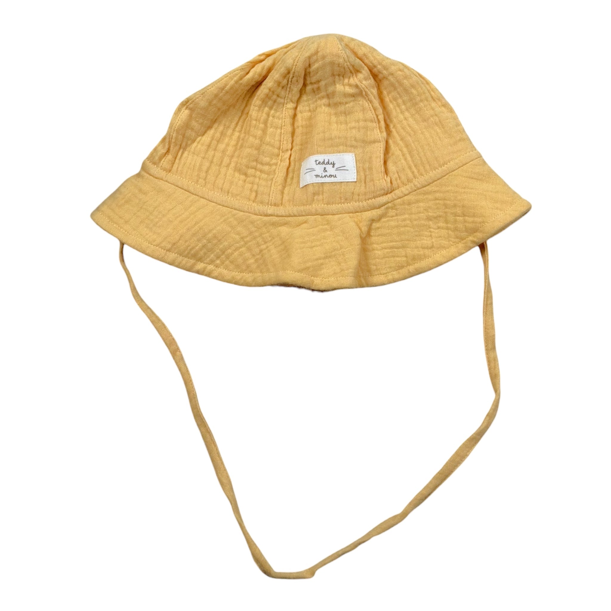 Teddy E Minou Cappello Tinta Unita Modello Pescatore per Neonato E25AC029C0070 GIALLO TEDDY E MINOU 