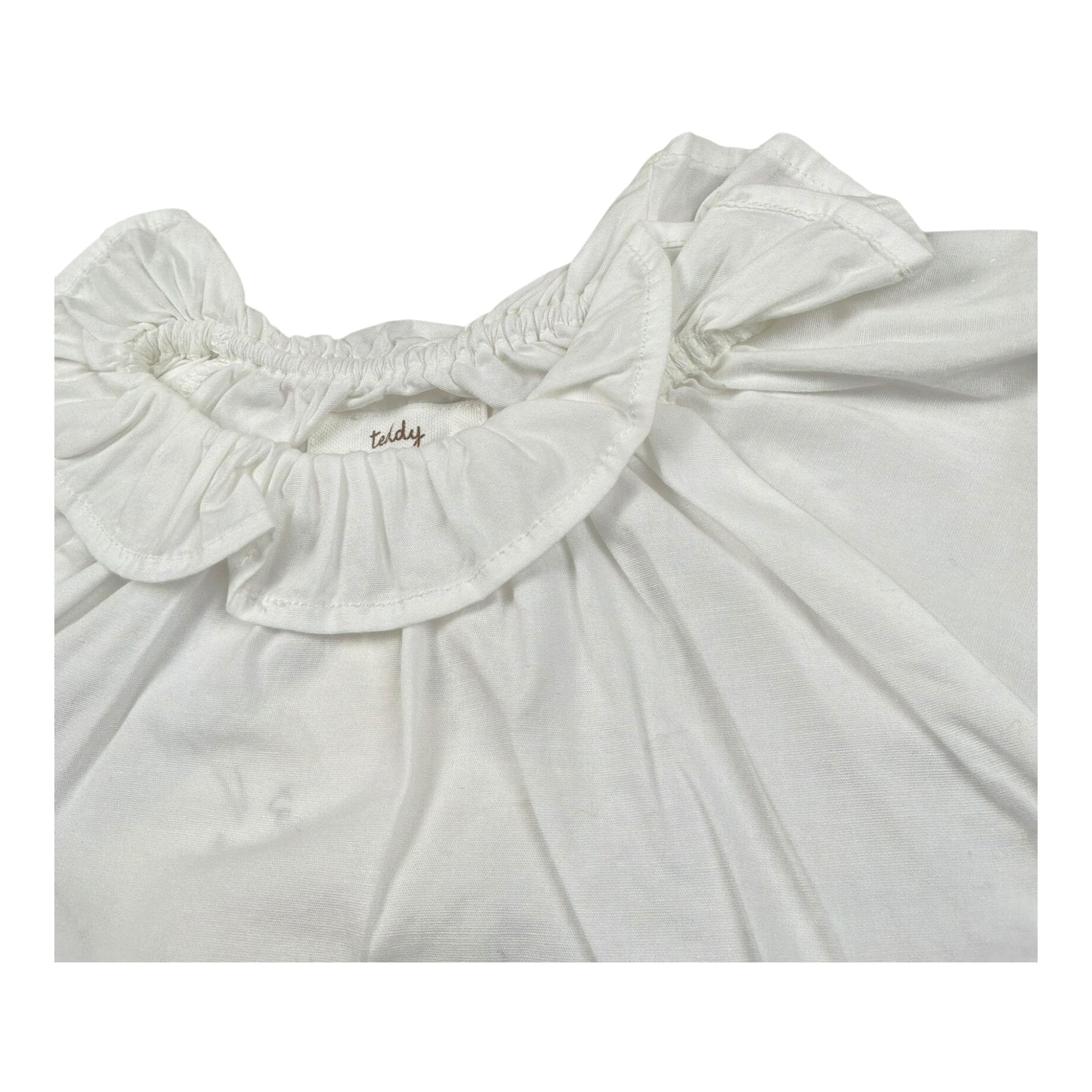 Teddy E Minou Camicia Mezza Manica Tinta Unita per Neonata E25CI008C6039X BIANCO TEDDY E MINOU 