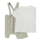 Teddy E Minou Completo 2 Pezzi T-Shirt-Salopette per Neonato E25CP066C3159 PANNA/VERDE TEDDY E MINOU 