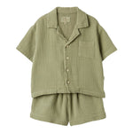 Teddy E Minou Completo 2 Pezzi Camicia-Bermuda Tinta Unita per Neonato E25CP075C6041NX VERDE TEDDY E MINOU 