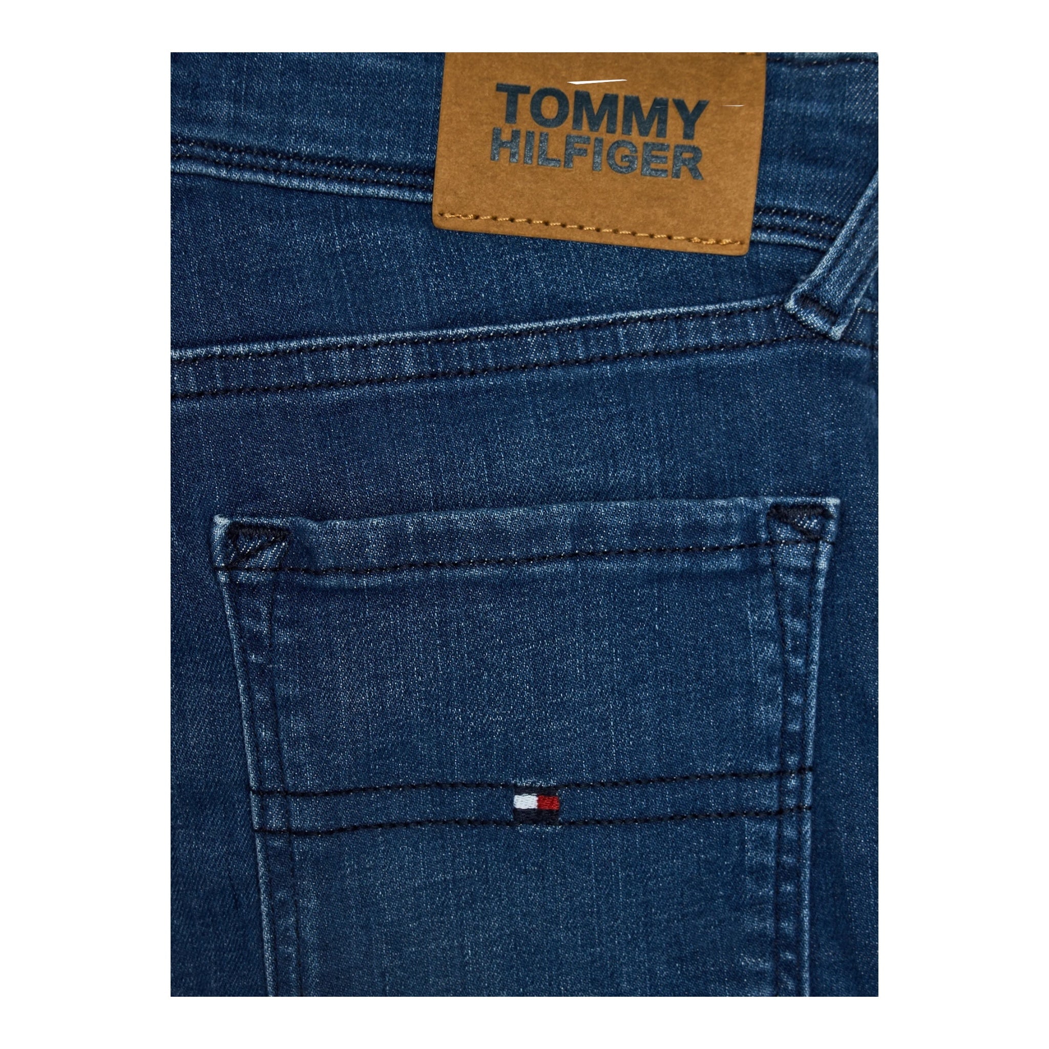 Tommy Hilfiger Jeans Tinta Unita con Girovita Regolabile per Bambino KB0KB08684 BLU TOMMY HILFIGER 