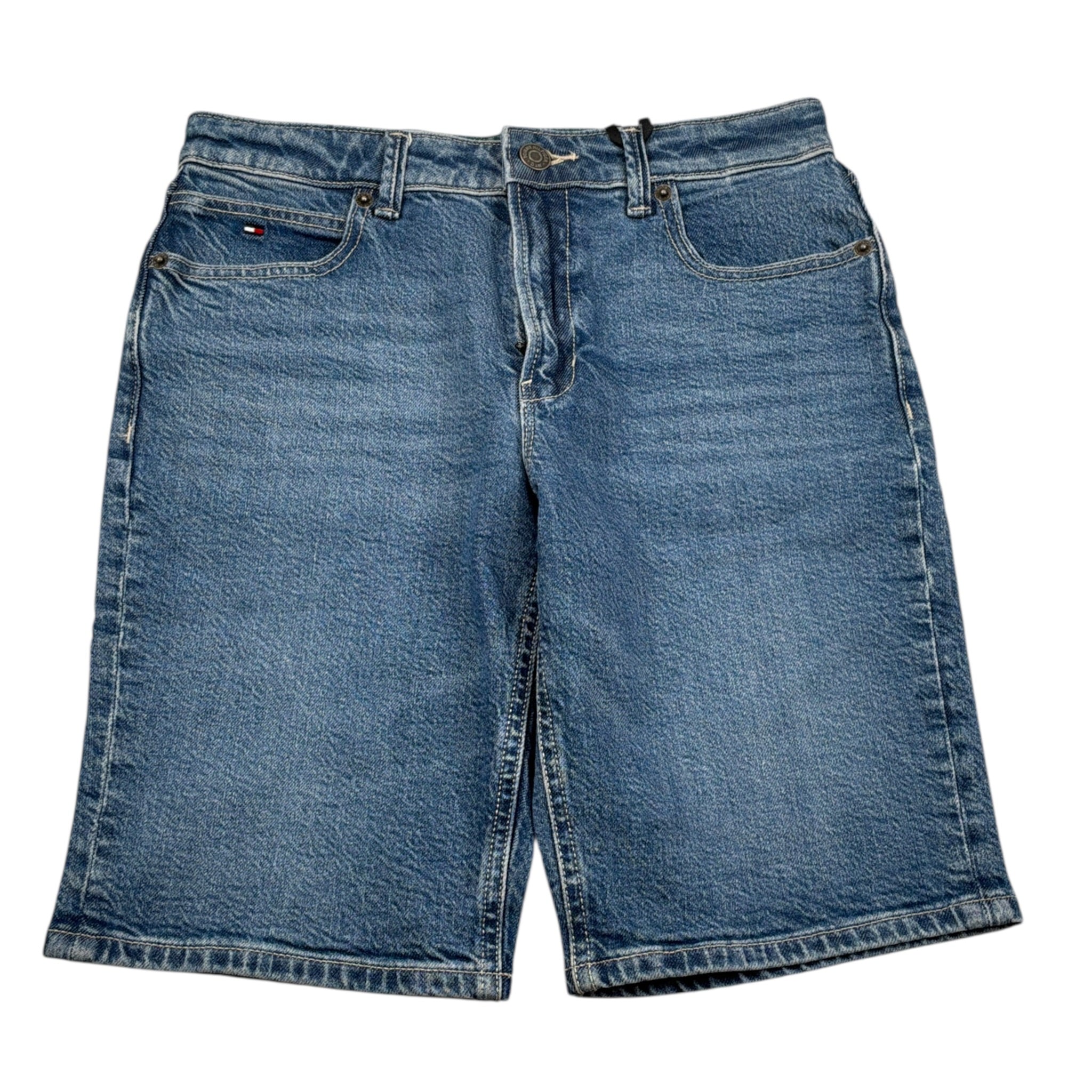 Tommy Hilfiger Bermuda In Denim tinta unita Azzurro per Bambino KB0KB08848X AZZURRO TOMMY HILFIGER 