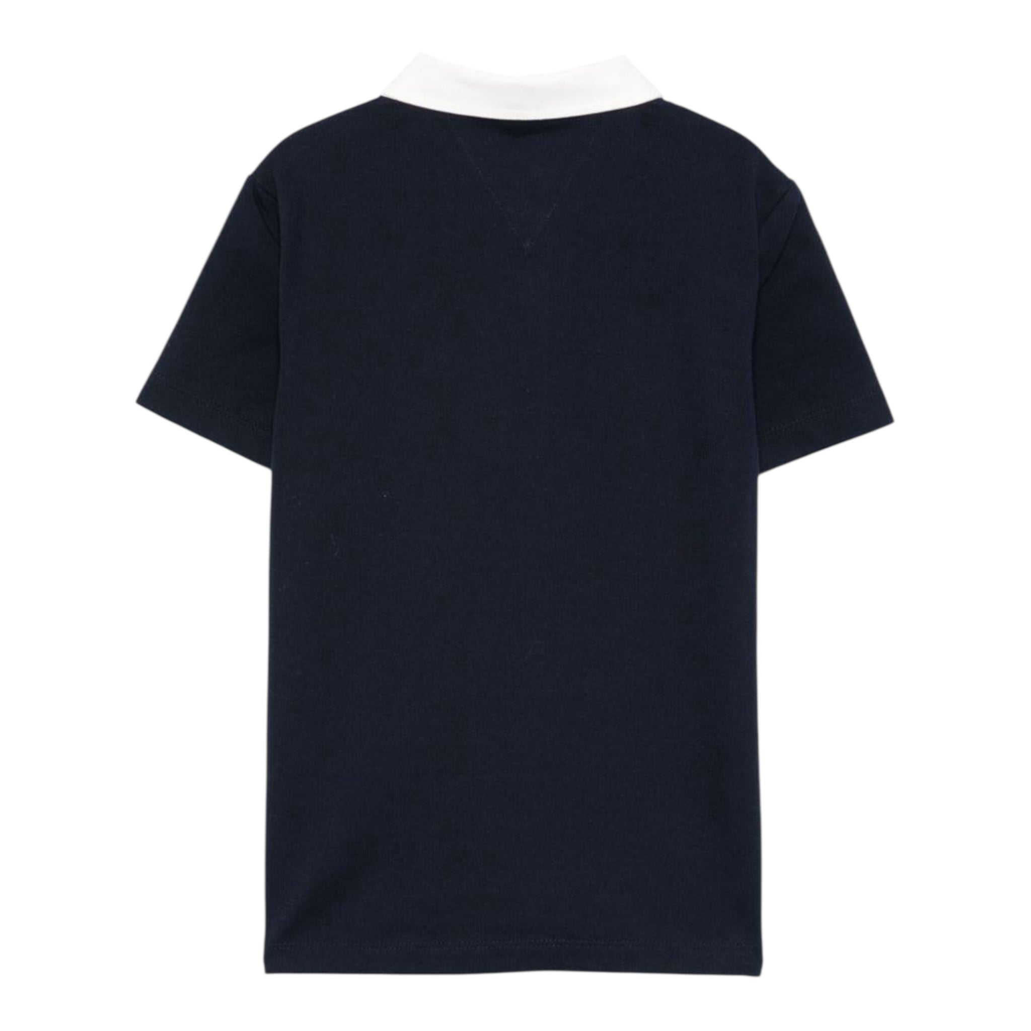 Tommy Hilfiger Polo Mezza Manica Tinta Unita con Logo per Bambino KB0KB09332 BLU TOMMY HILFIGER 