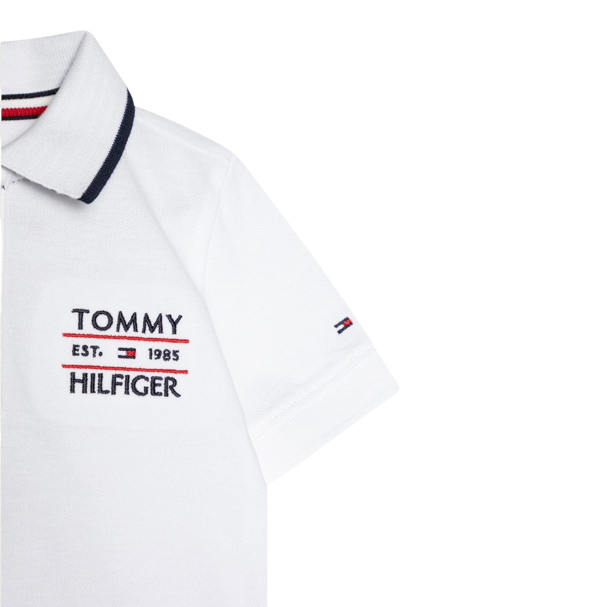 Tommy Hilfiger Polo Mezza Manica con Ricamo Logo per Bambino KB0KB09524 BIANCO TOMMY HILFIGER 