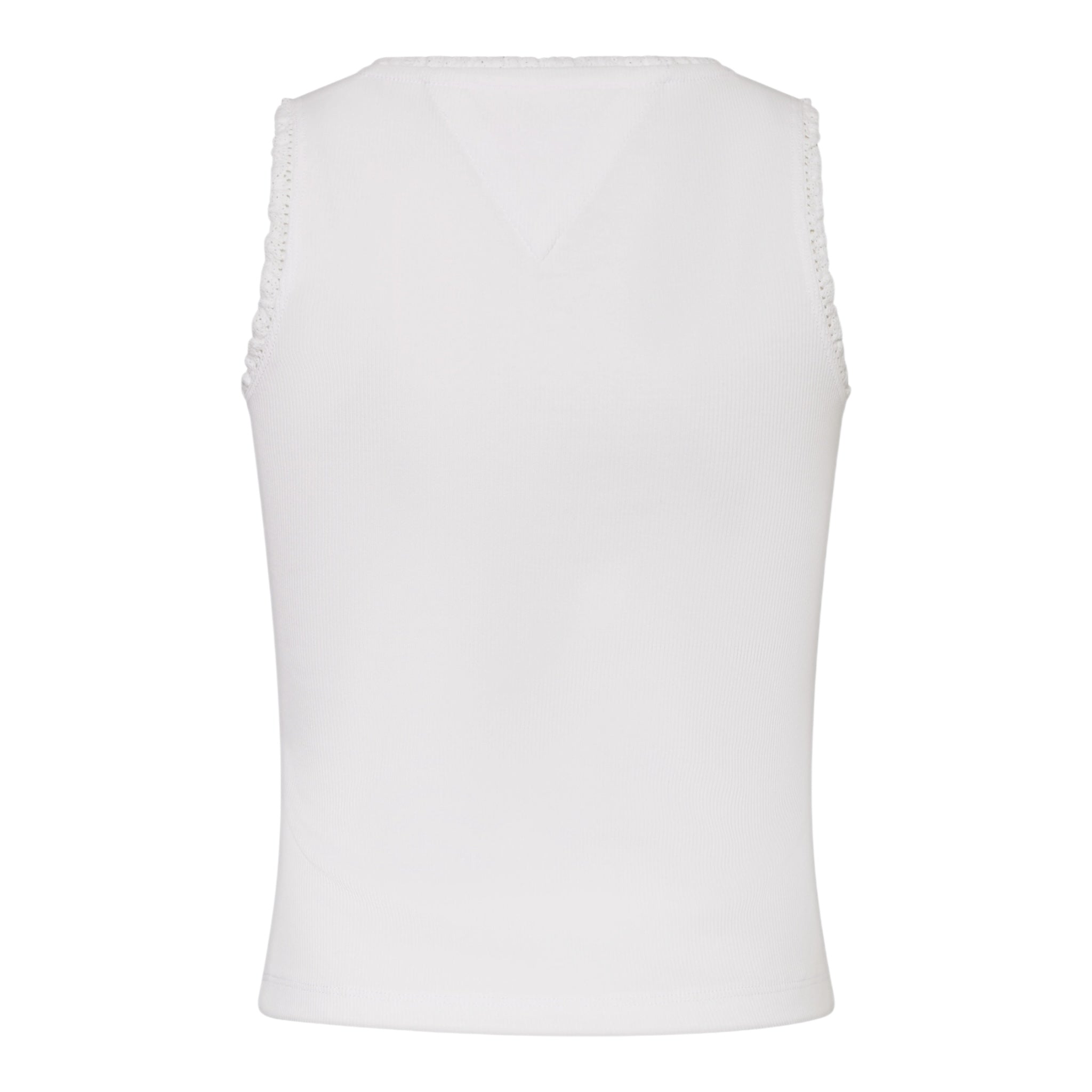 Tommy Hilfiger Canotta Tinta Unita con Ricami per Bambina KG0KG08588 BIANCO TOMMY HILFIGER 