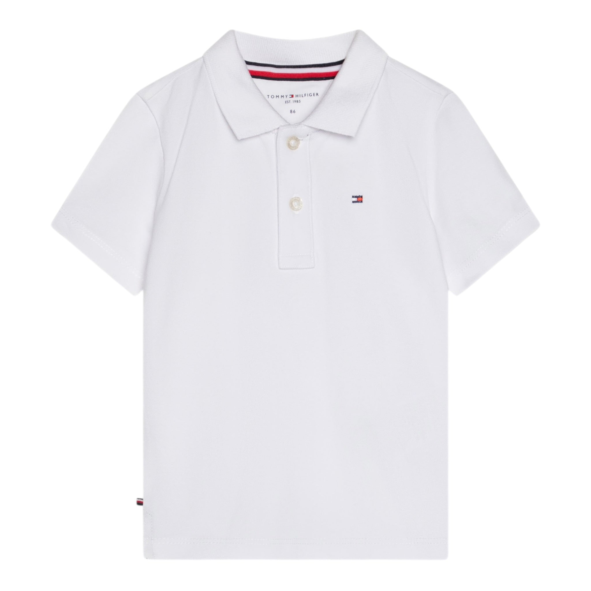 Tommy Hilfiger Polo Mezza Manica Tinta Unita con Logo per Neonato KN0KN02030 BIANCO TOMMY HILFIGER 