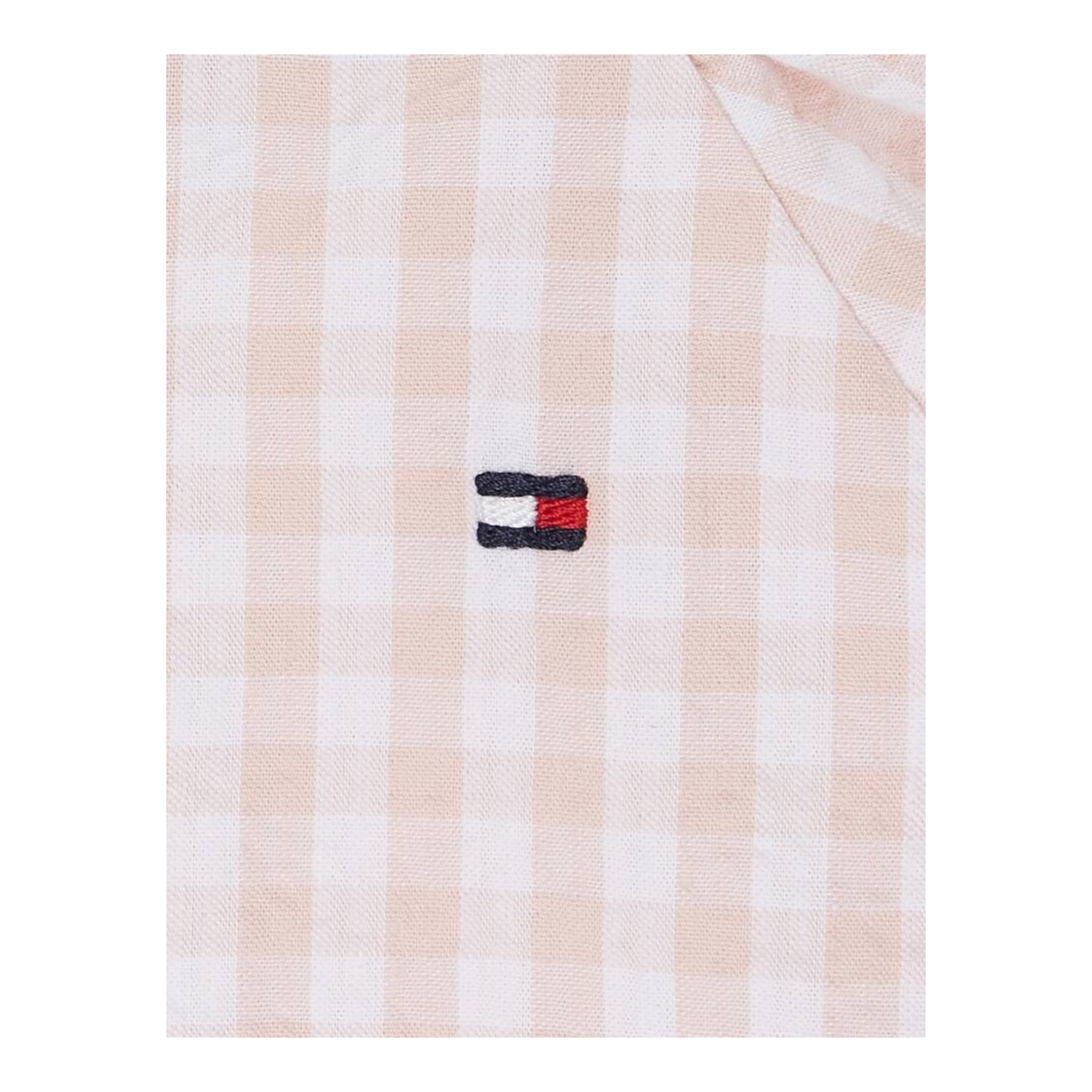 Tommy Hilfiger Pagliaccetto Tinta Unita con Fantasia Quadri per Neonata KN0KN0 ROSA TOMMY HILFIGER 