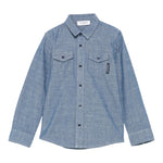 Trussardi Camicia tinta unita Manica Lunga In Denim Azzurro per Bambino TBP25062CAX AZZURRO TRUSSARDI 