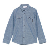 Trussardi Camicia tinta unita Manica Lunga In Denim Azzurro per Bambino TBP25062CAX AZZURRO TRUSSARDI 