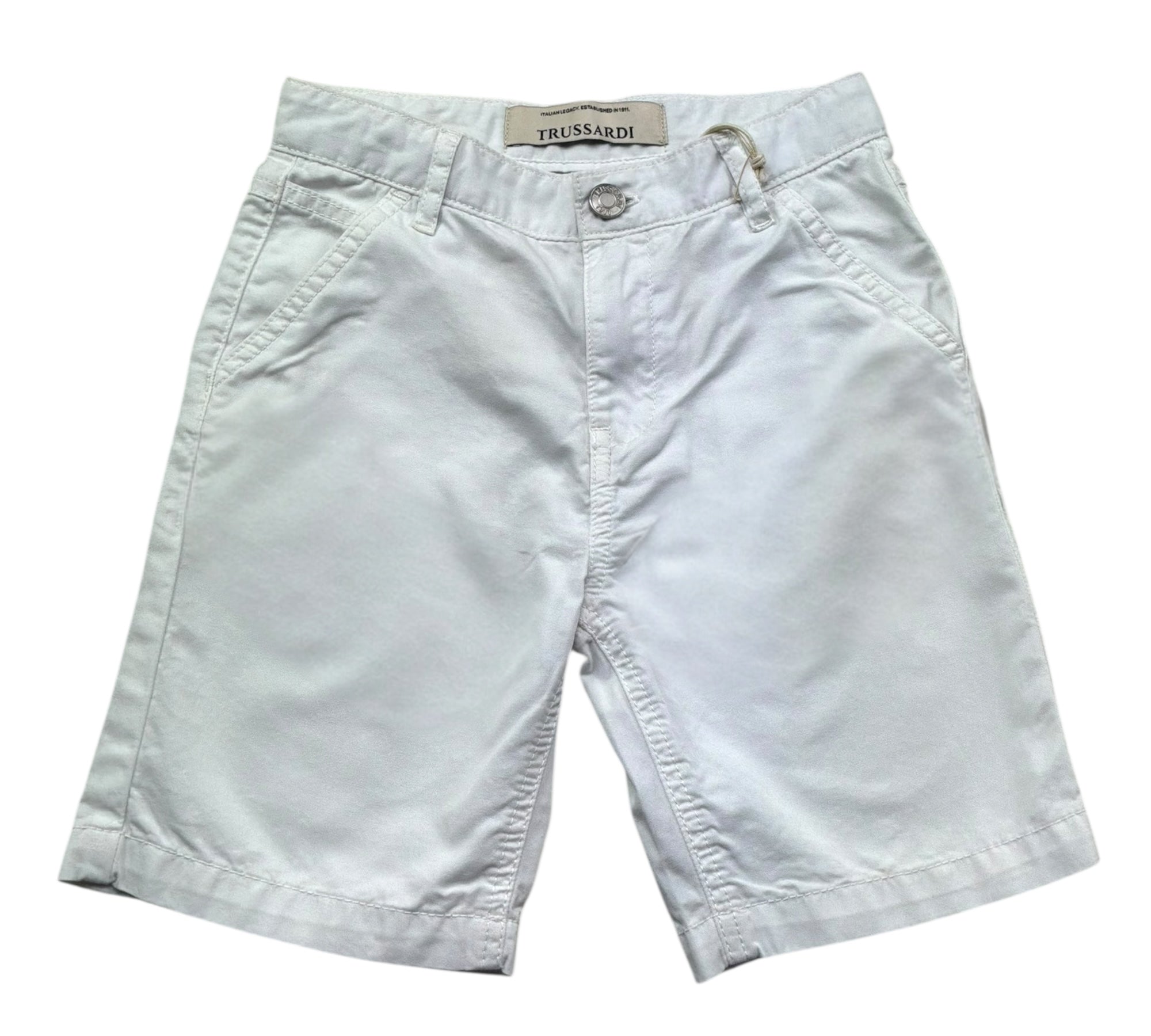 Trussardi Bermuda Tinta Unita con Girovita Regolabile per Bambino TBP26033BE BIANCO TRUSSARDI 