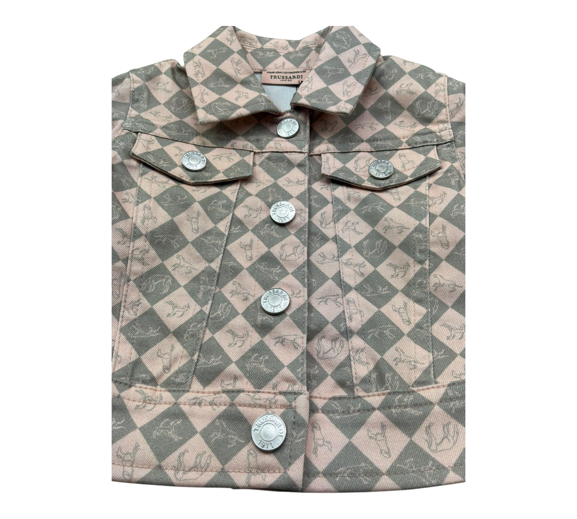 Trussardi Giubbino Fantasia Rombi Bicolore per Bambina TGP26052GC ROSA TRUSSARDI 