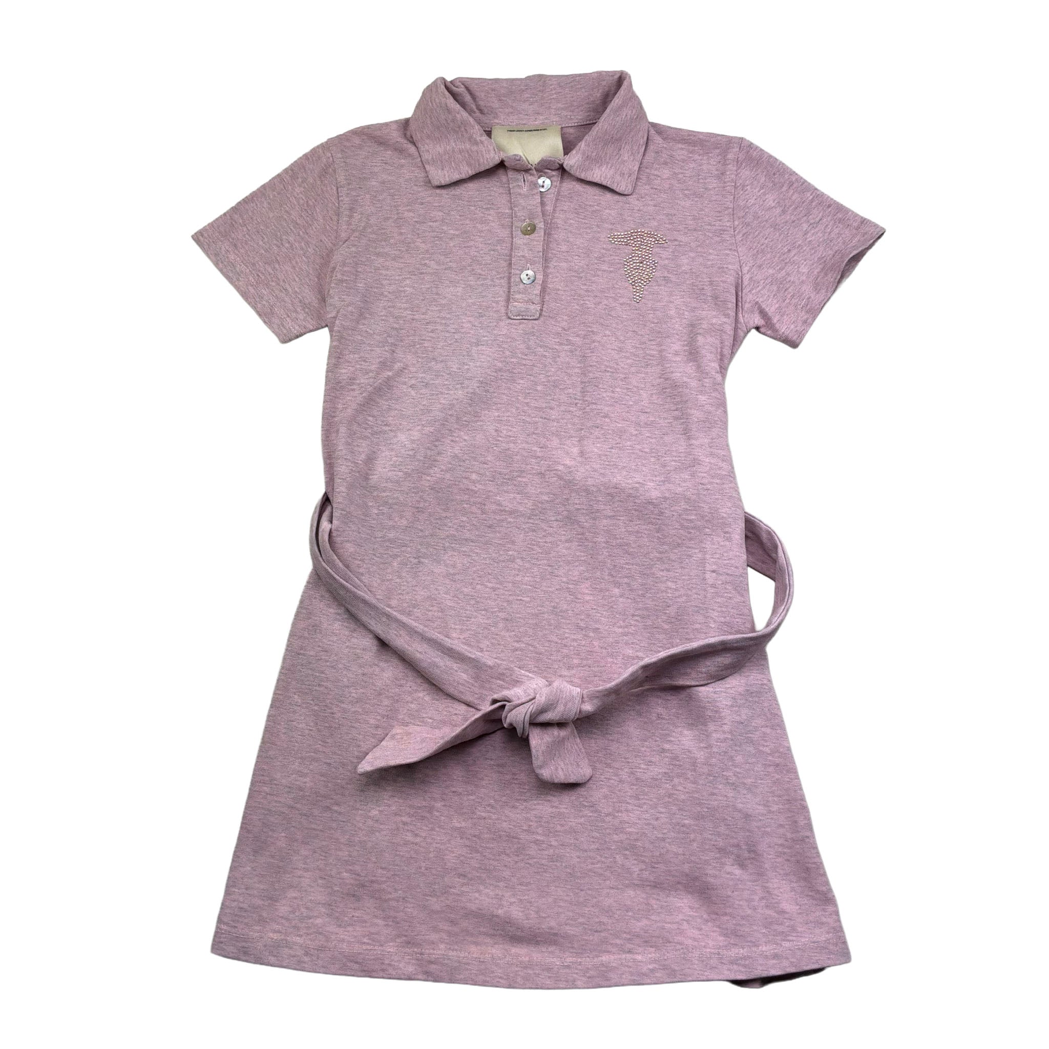 Trussardi Abito Mezza Manica Tinta Unita con Brillantini per Bambina TGP26056VE ROSA TRUSSARDI 