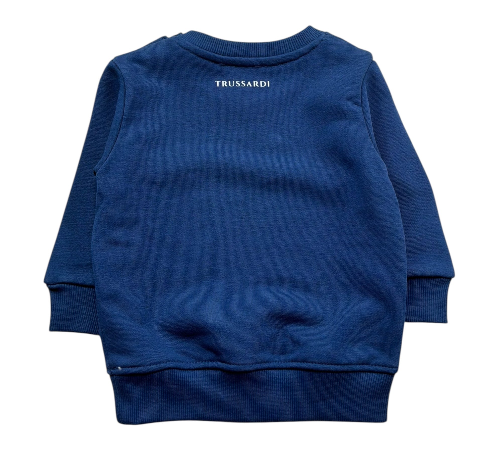 Trussardi Felpa Chiusa Girocollo Tinta Unita con Logo per Neonato TIP26001FE BLU TRUSSARDI 