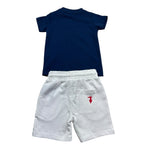 Trussardi Completo 2 Pezzi T-Shirt-Bermuda per Neonato TIP26008CJ BIANCO/BLU TRUSSARDI 