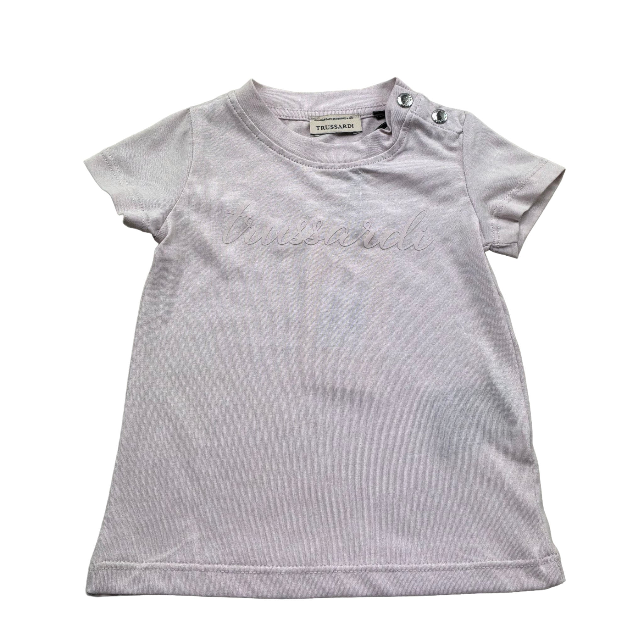 Trussardi T-Shirt Girocollo Tinta Unita con Logo per Neonata TIP26010TSA ROSA TRUSSARDI 