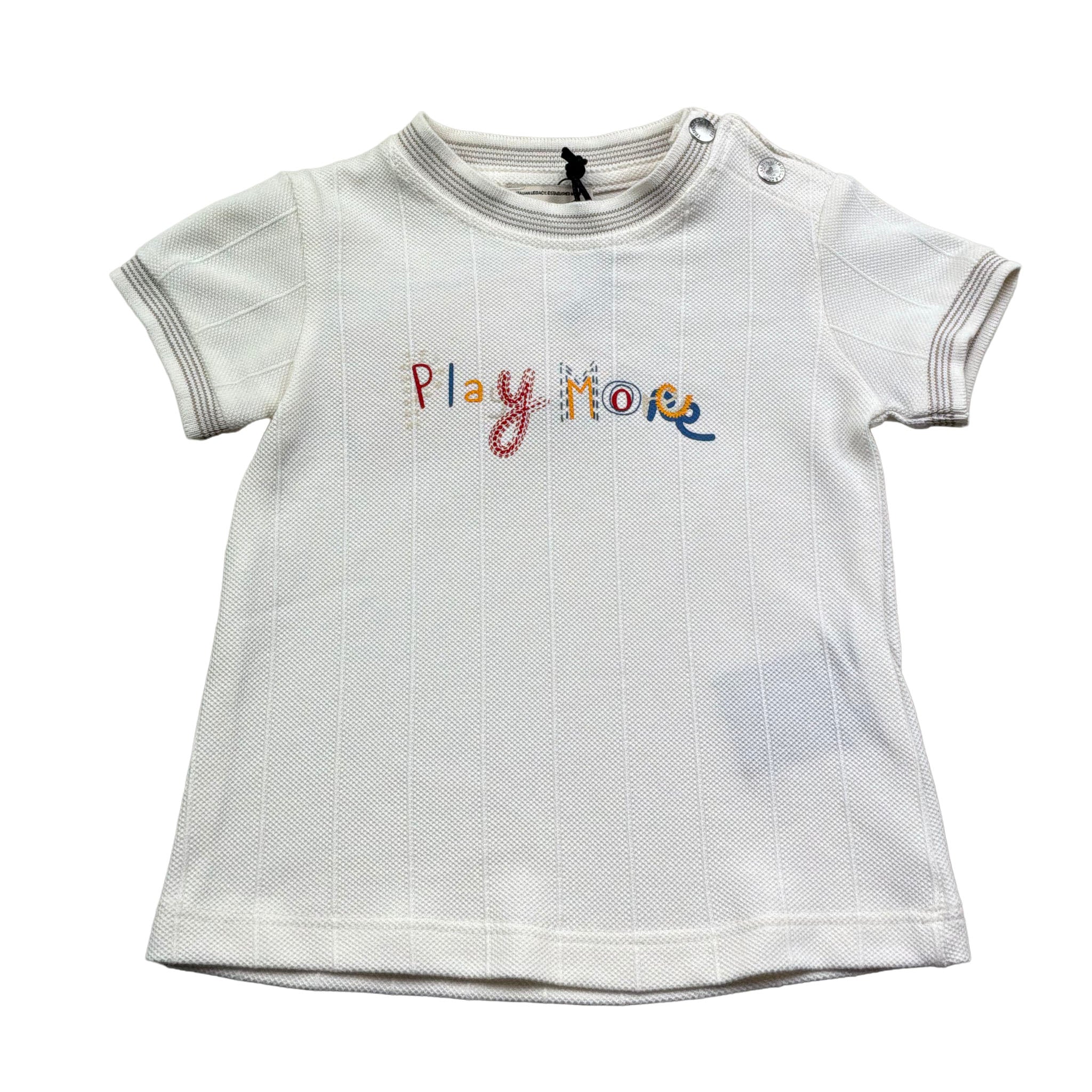 Trussardi T-Shirt Girocollo Tinta Unita con Stampe per Neonato TIP26083TS PANNA TRUSSARDI 