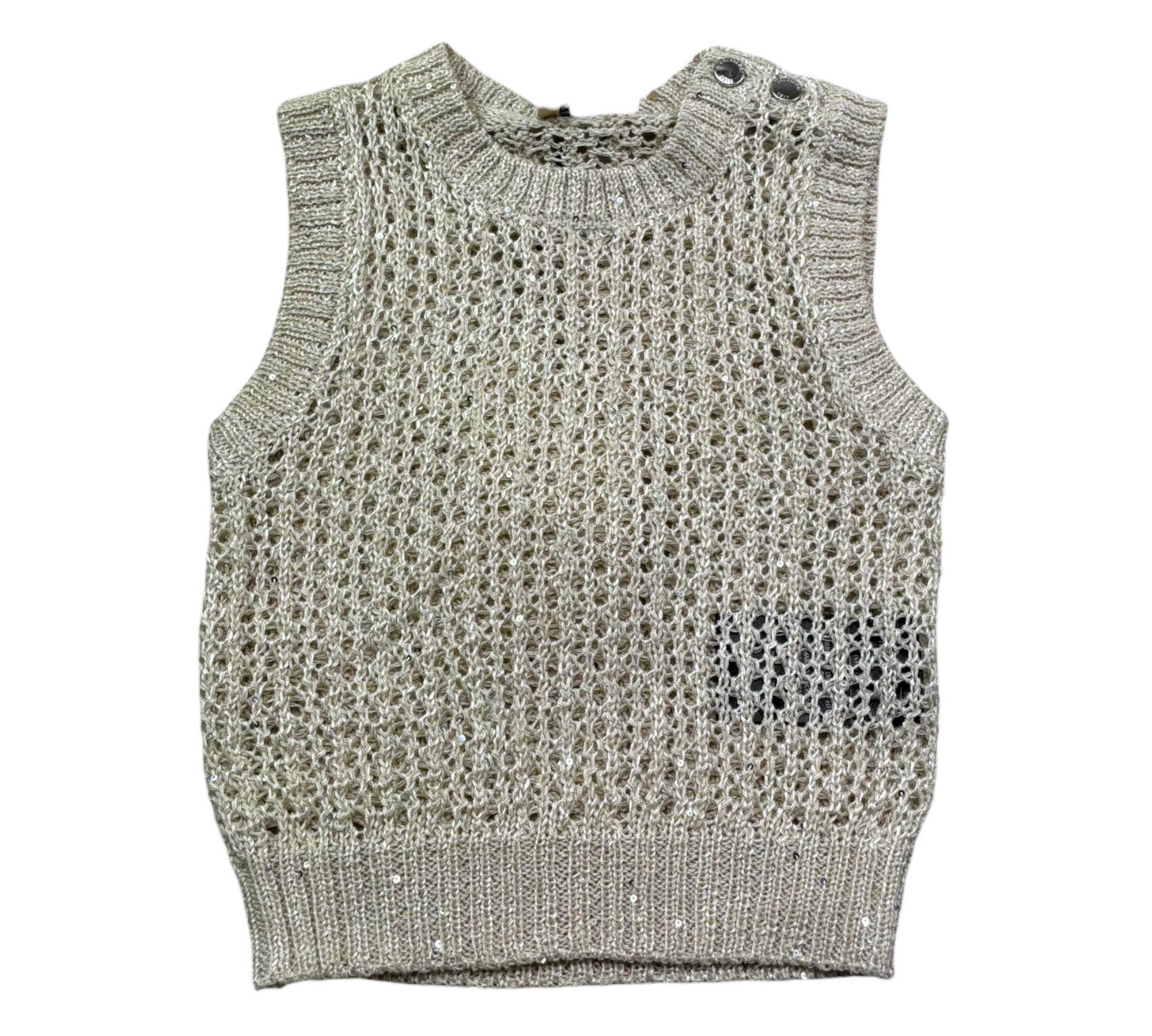 Trussardi Canotta Tinta Unita Traforata per Neonata TIP26108GL BEIGE TRUSSARDI 
